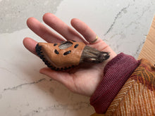 Load image into Gallery viewer, Keychain or ornamento - otter's paw with fish leather inlay