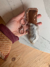 Load image into Gallery viewer, Keychain - rabbit's paw with fish leather inlay