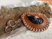 Load image into Gallery viewer, Keychain - mussel shell with tan lacing