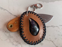 Load image into Gallery viewer, Keychain - mussel shell with black lacing