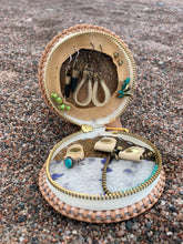 Load image into Gallery viewer, Jewellery Case - Fish Leather and Purple Calf-Hair