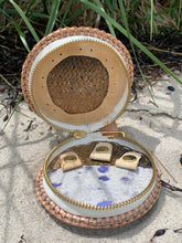 Load image into Gallery viewer, Jewellery Case - Fish Leather and Purple Calf-Hair