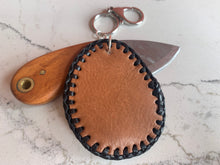 Load image into Gallery viewer, Keychain - mussel shell with black lacing