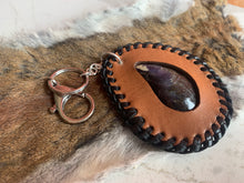 Load image into Gallery viewer, Keychain - mussel shell with black lacing