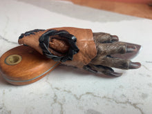 Load image into Gallery viewer, Keychain or ornamento - beaver&#39;s paw with fish leather inlay
