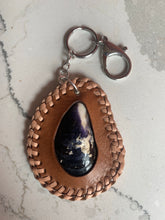 Load image into Gallery viewer, Keychain - mussel shell with tan lacing
