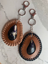 Load image into Gallery viewer, Keychain - mussel shell with tan lacing
